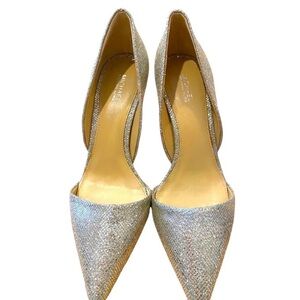 Michael Kors Silver Sparkle Pumps Heels Shoes - Size 8.5